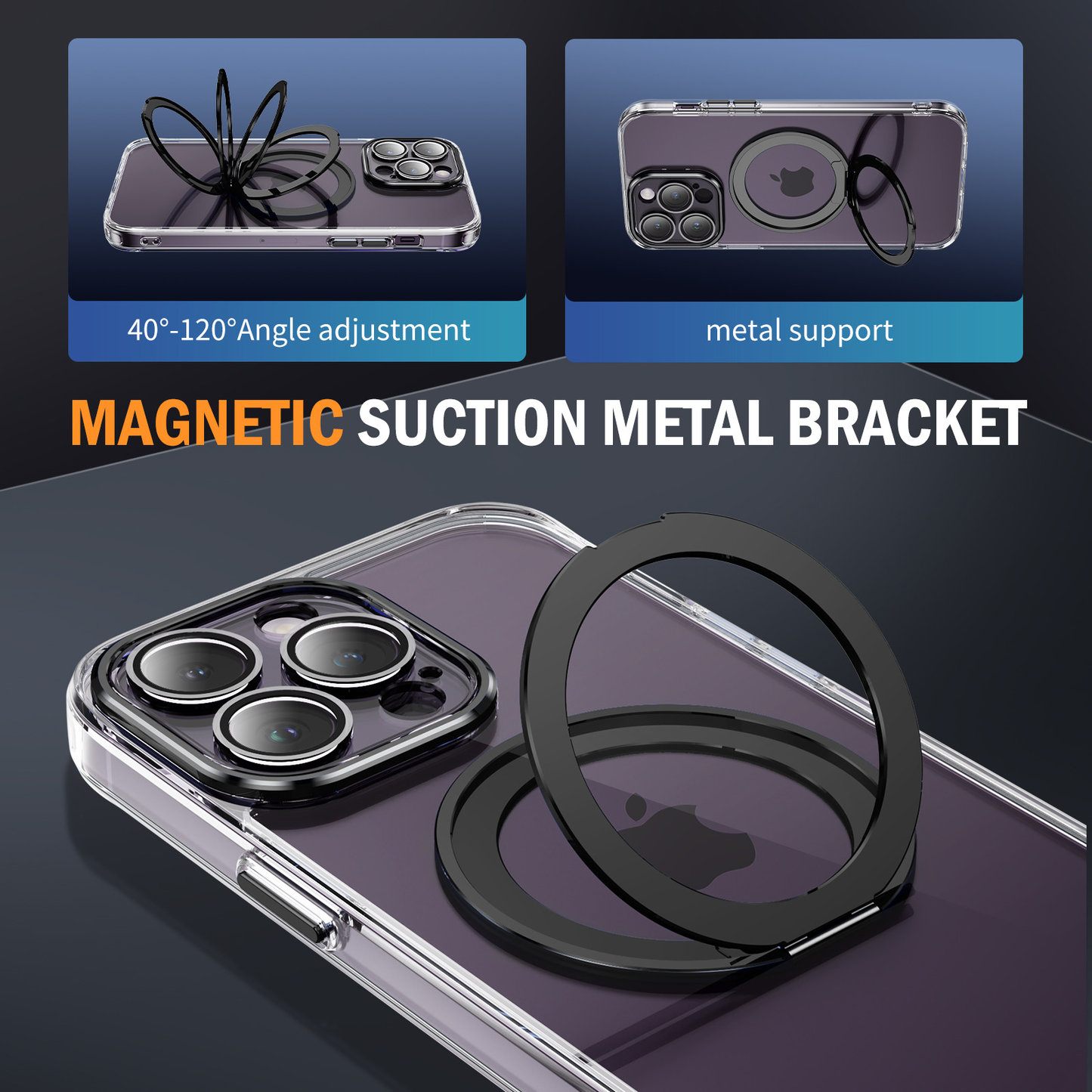 iPhone 15 Pro 6.1 MagSafe Clear Case with Lens Protection and Flip Out Stand