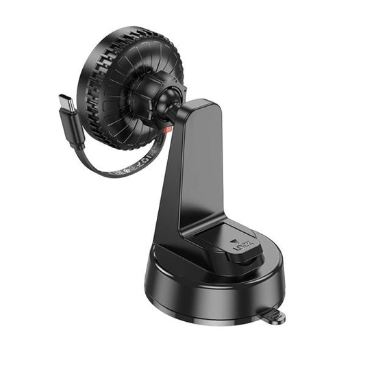 BOROFONE BH208 Mona Retractable Mag Wireless Fast Charging Car Holder Center Console (MagSafe Compatible) - Black