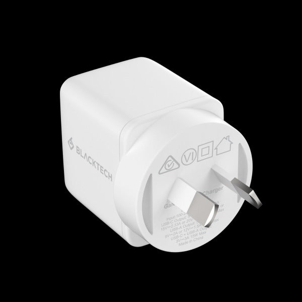 BLACKTECH BC13 1C 1A 35W Super Small PPS PD GaN Charger - White (SAA APPROVED Australia Safety Product)