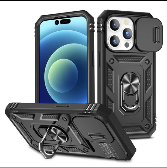 IPhone 11 Pro Max 6.5 Tough Thor Back Case ( Grip & Magnet ) With Camera Cover