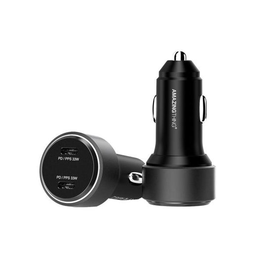 AMAZING THING Speed Pro PD66W / PPS33W 2 Port Car Charger - Black