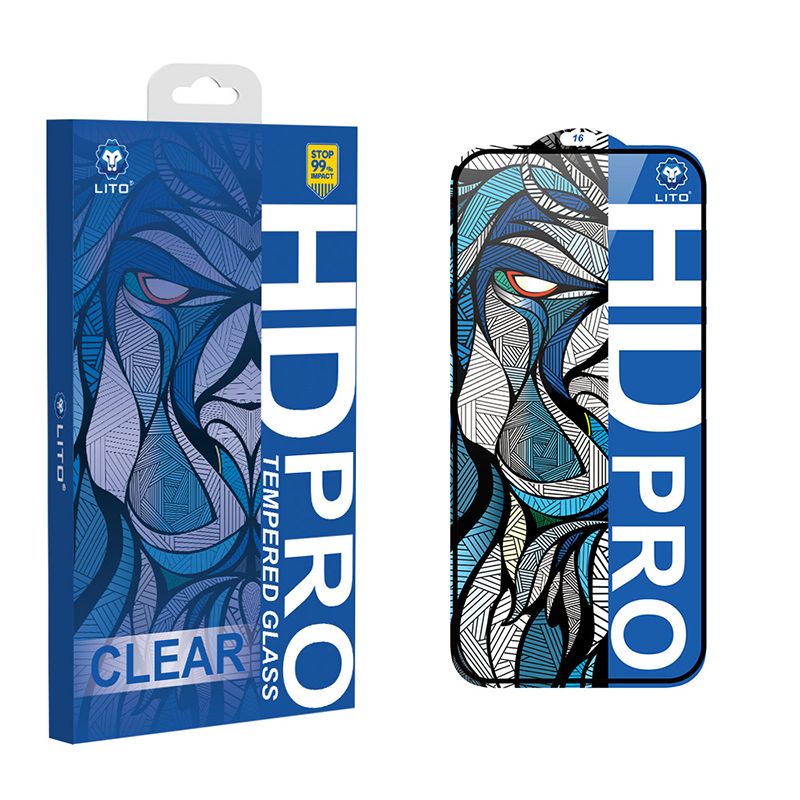 iPhone 17 Pro Max LITO D14 HD PRO Clear Full Glass Full Glue-ESD Glue - Black