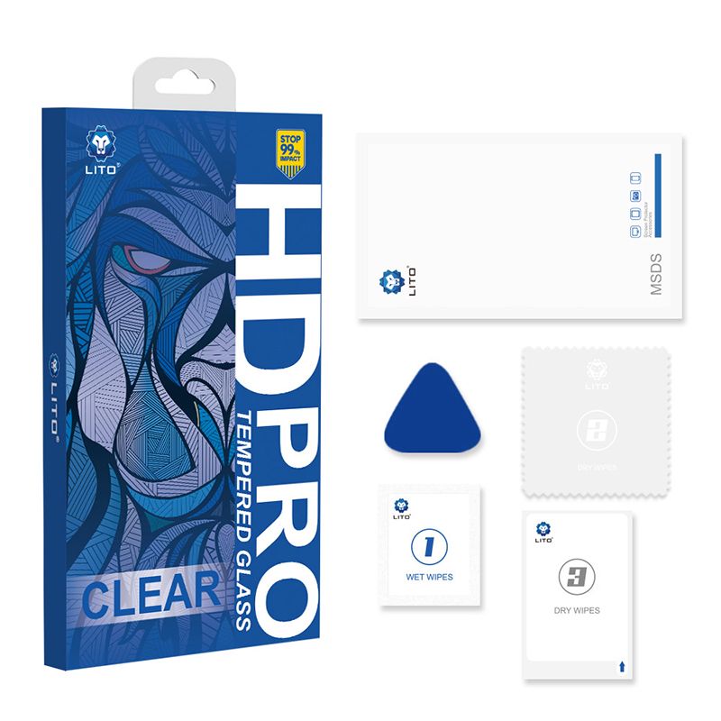 iPhone 17 Pro Max LITO D14 HD PRO Clear Full Glass Full Glue-ESD Glue - Black