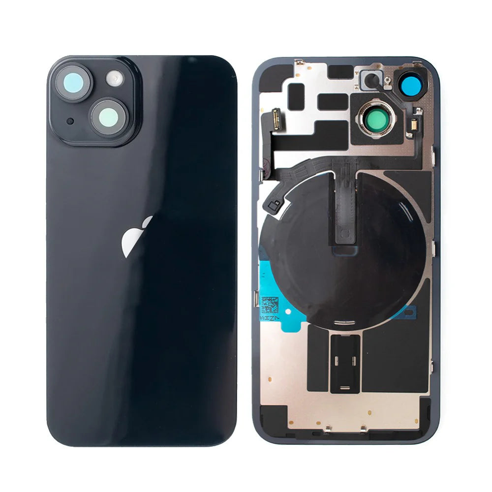 Rear Cover Glass with Back Panel Frame for iPhone 14 Plus (with wireless charging pad and flash)