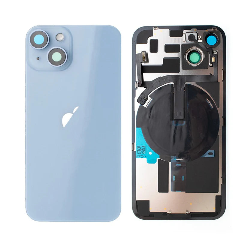 Rear Cover Glass with Back Panel Frame for iPhone 14 (with wireless charging pad and flash)