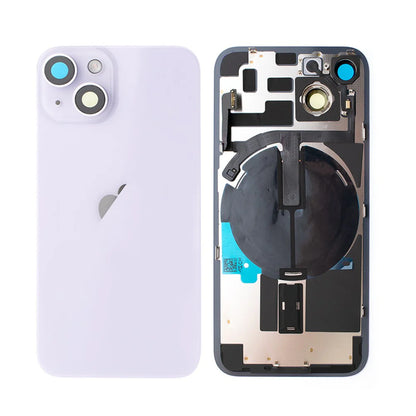 Rear Cover Glass with Back Panel Frame for iPhone 14 Plus (with wireless charging pad and flash)