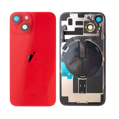 Rear Cover Glass with Back Panel Frame for iPhone 14 Plus (with wireless charging pad and flash)
