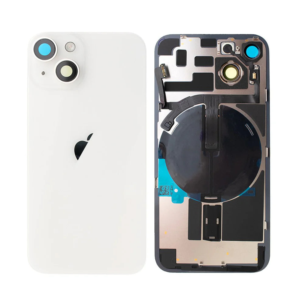 Rear Cover Glass with Back Panel Frame for iPhone 14 Plus (with wireless charging pad and flash)