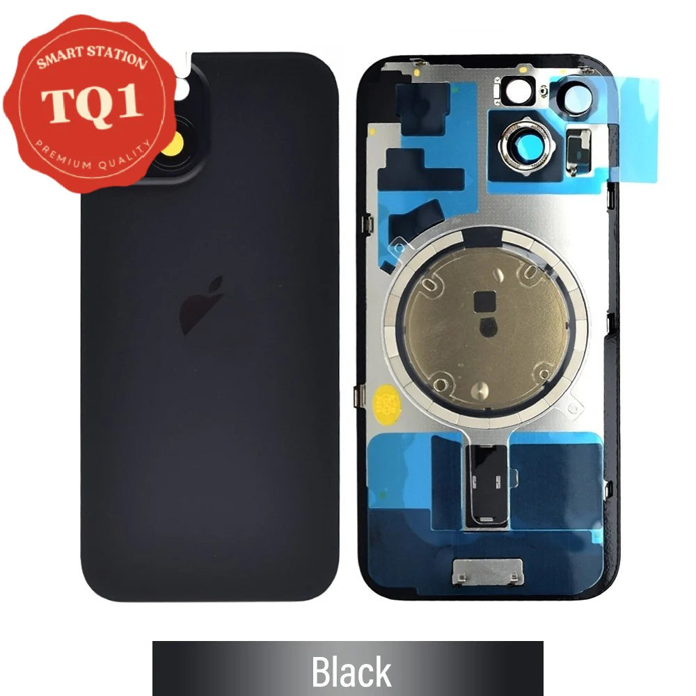 [TQ1] iPhone 15 Back Rear Cover w Rear Camera Lens& MagSafe Magnet (Glass with Metal Panel)