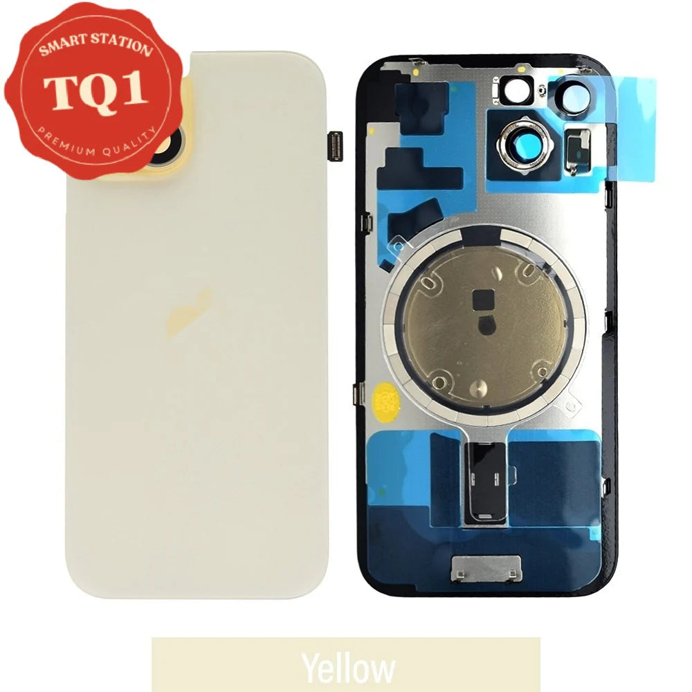 [TQ1] iPhone 15 Back Rear Cover w Rear Camera Lens& MagSafe Magnet (Glass with Metal Panel)
