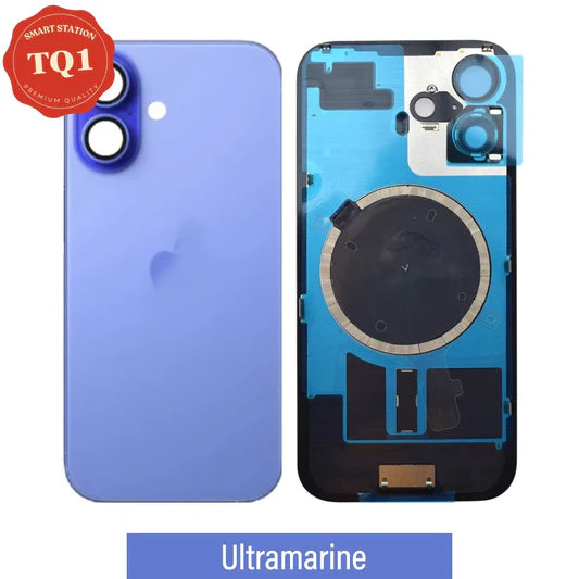 Premium iPhone 16 Back Rear Cover Replacement w Rear Camera Lens& MagSafe Magnet (Glass with Metal Panel)