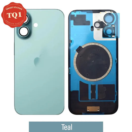 [TQ1] iPhone 16 Plus Back Rear Cover Replacement w Rear Camera Lens& MagSafe Magnet (Glass with Metal Panel)