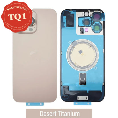 Premium iPhone 16 Pro Max Back Rear Cover Replacement w Rear Camera Lens& MagSafe Magnet (Glass with Metal Panel