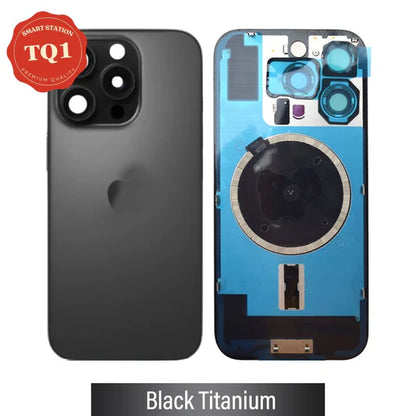 Premium iPhone 16 Pro Max Back Rear Cover Replacement w Rear Camera Lens& MagSafe Magnet (Glass with Metal Panel