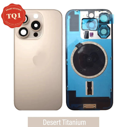 A  Premium iPhone 16 Pro Back Rear Cover Replacement w Rear Camera Lens& MagSafe Magnet (Glass with Metal Panel)