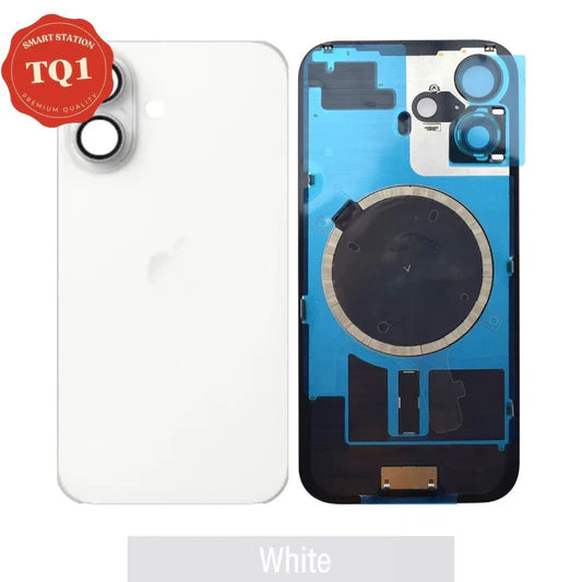 [TQ1] iPhone 16 Plus Back Rear Cover Replacement w Rear Camera Lens& MagSafe Magnet (Glass with Metal Panel)