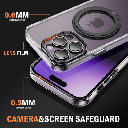 iPhone 15 Pro 6.1 MagSafe Clear Case with Lens Protection and Flip Out Stand