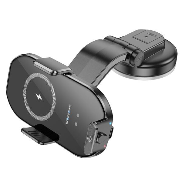BOROFONE BH206 Rusher Infrared Wireless Fast Charging Car Holder(center console) - Black