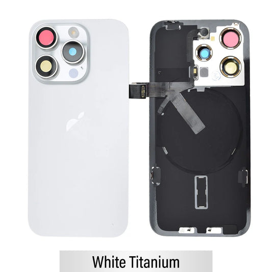 [TQ1] Rear Cover Glass with Camera Lens Glass and Wireless Flex for iPhone 15 Pro