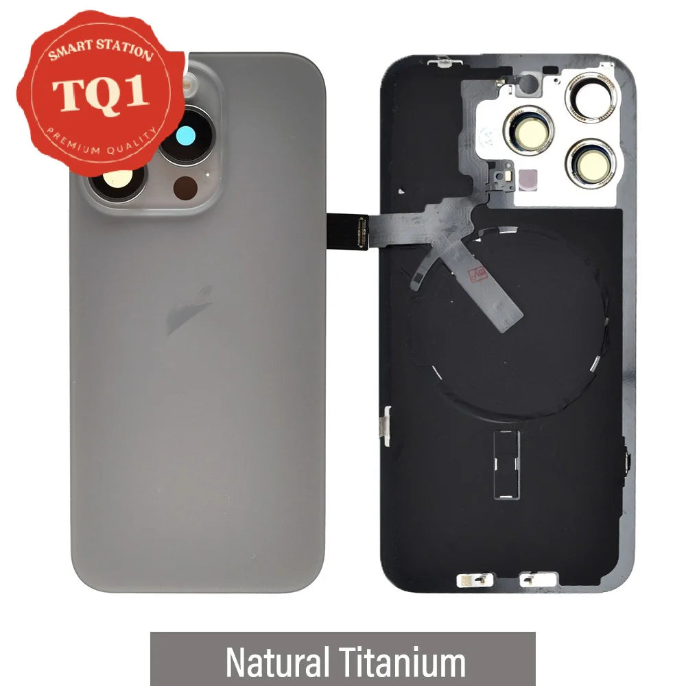 [TQ1] Rear Cover Glass with Camera Lens Glass and Wireless Charging Flex for iPhone 15 Pro Max