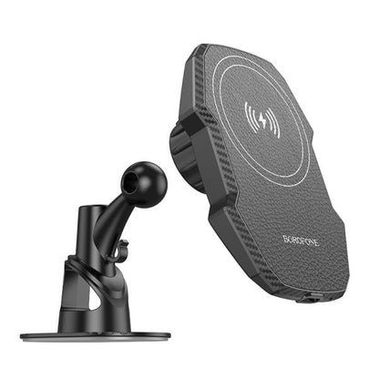 BOROFONE BH216 Adelante Mag Wireless Fast Charging Car Holder Center Console (MagSafe Compatible) - Black