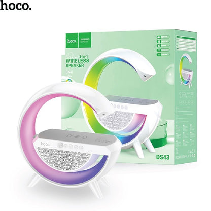 hoco. DS43 15W Wireless Charging Big-G Smart Ambient Light Wireless Speaker - White
