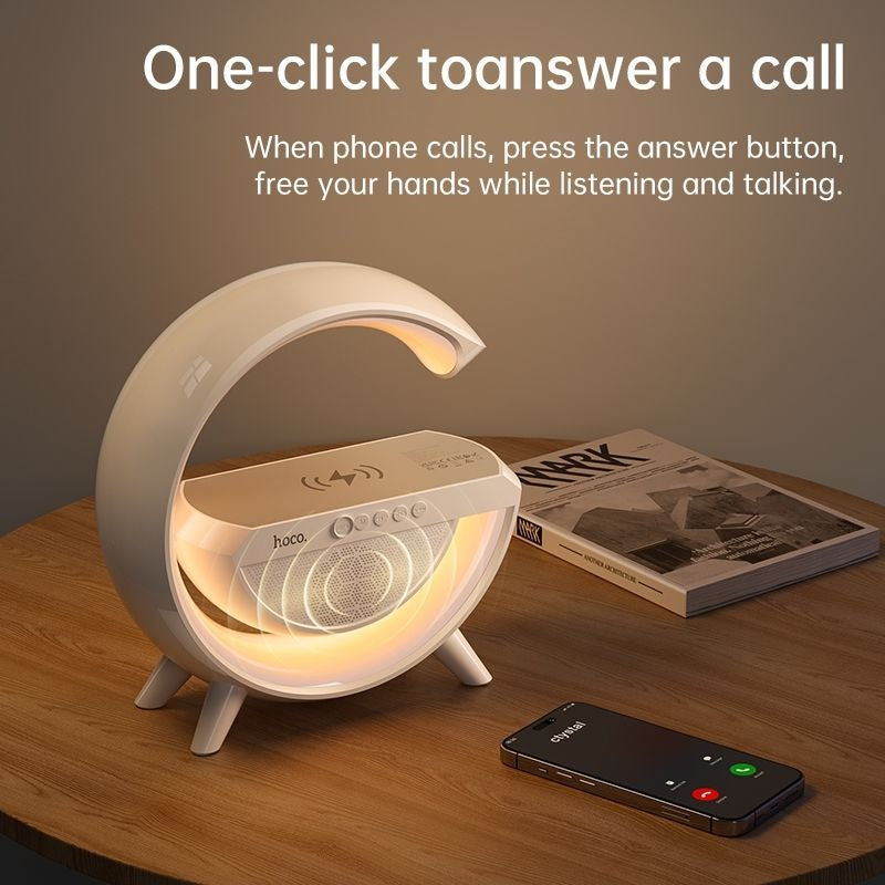 hoco. DS43 15W Wireless Charging Big-G Smart Ambient Light Wireless Speaker - White