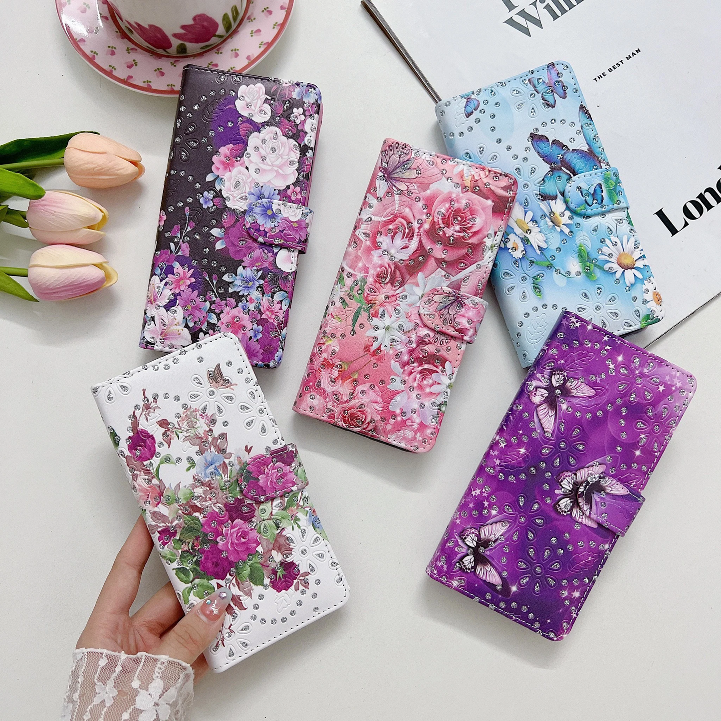 iPhone 12 Mini 5.4 Book Case Diamond Pattern Case