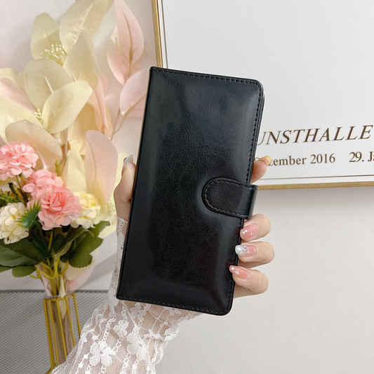 iPhone 12 Mini 5.4 Book Case Fashion Plain Thick Leather Case