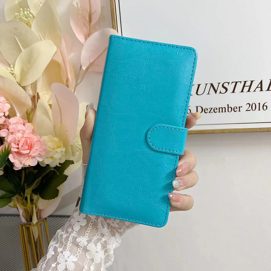 iPhone 12 Mini 5.4 Book Case Fashion Plain Thick Leather Case