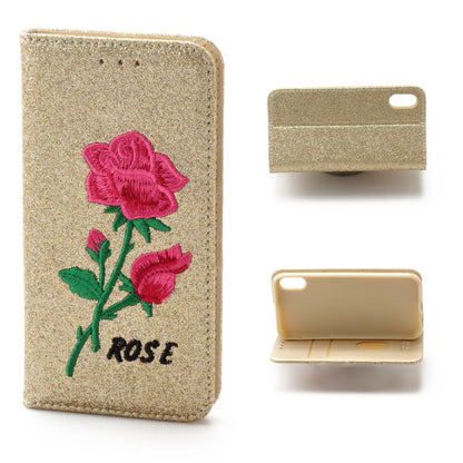 IPhone XR 6.1 Book Case Rose Embroidery
