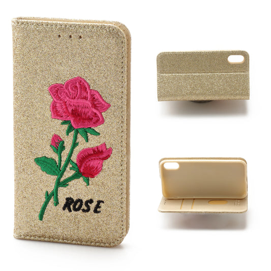IPhone XR 6.1 Book Case Rose Embroidery