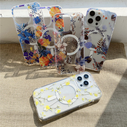 iPhone 16 Plus 6.7 Flower Clear MagSafe Case