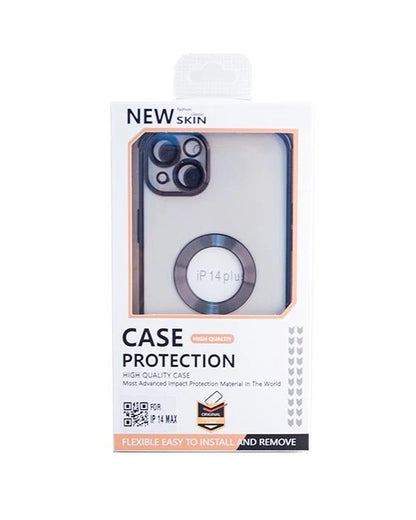 iPhone 14 6.1 Colorful Metalic Logo Ring TPU Case (not Magsafe)