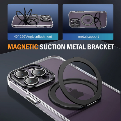 iPhone 16 Plus 6.7 MagSafe clear case with lens protection and flip out stand