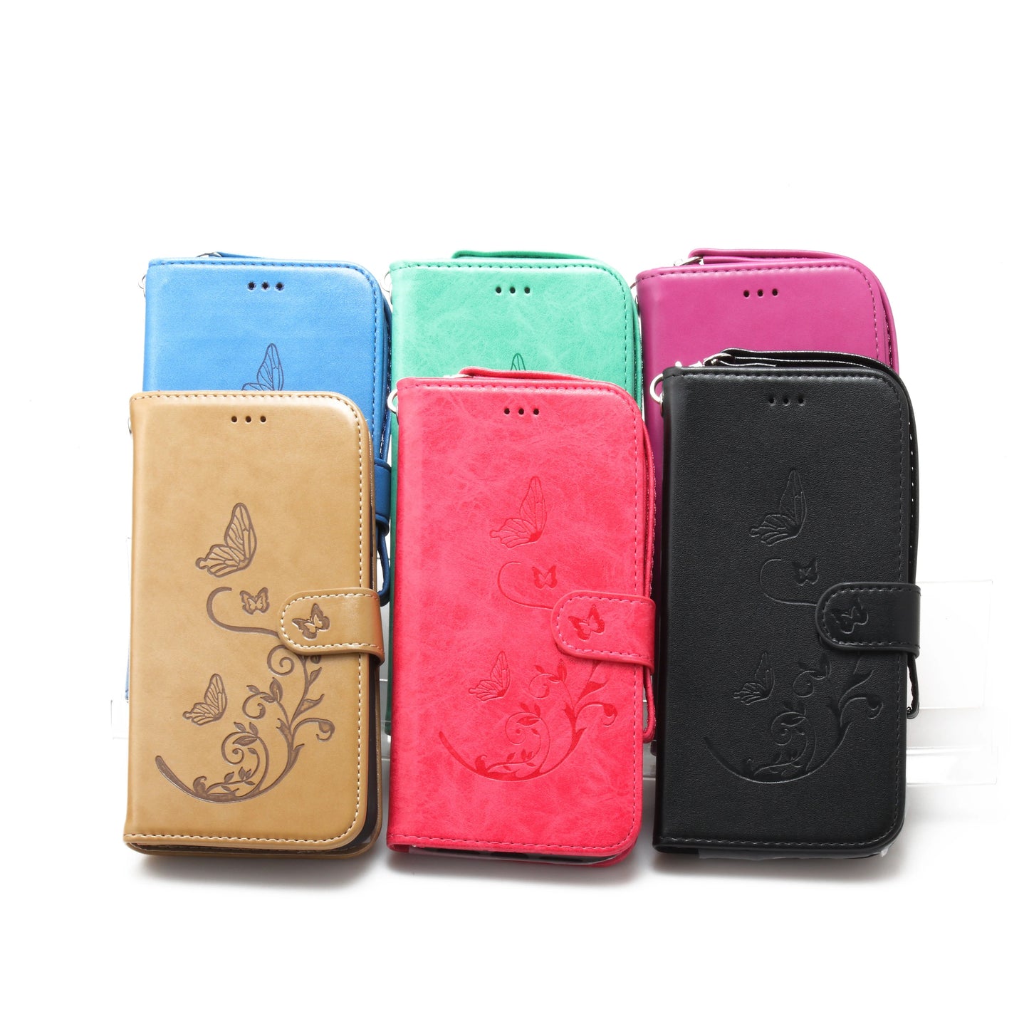 iPhone 11 Pro 5.8 Book Case Embossed Butterfly Flower