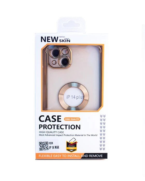 iPhone 14 6.1 Colorful Metalic Logo Ring TPU Case (not Magsafe)