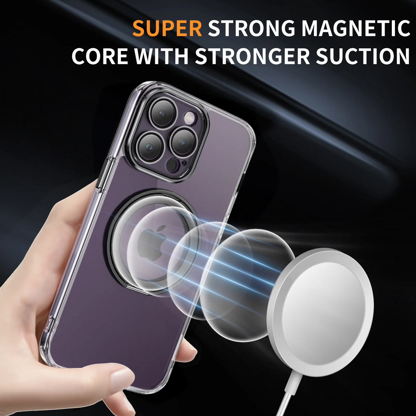 iPhone 16 Pro Max 6.9 MagSafe clear case with lens protection and flip out stand