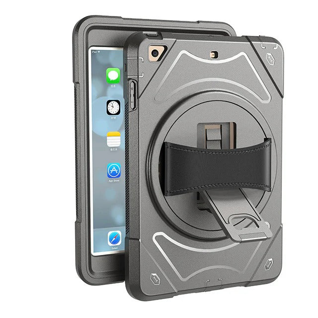 iPad Air 2 9.7 Tough Robot ShockProof Case with Leather Rotating Handle