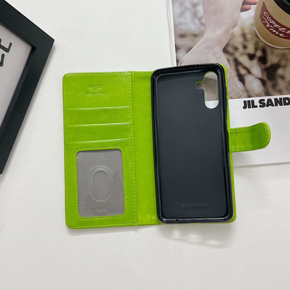 iPhone 12 / 12 Pro 6.1 Book Case Fashion Plain Thick Leather Case