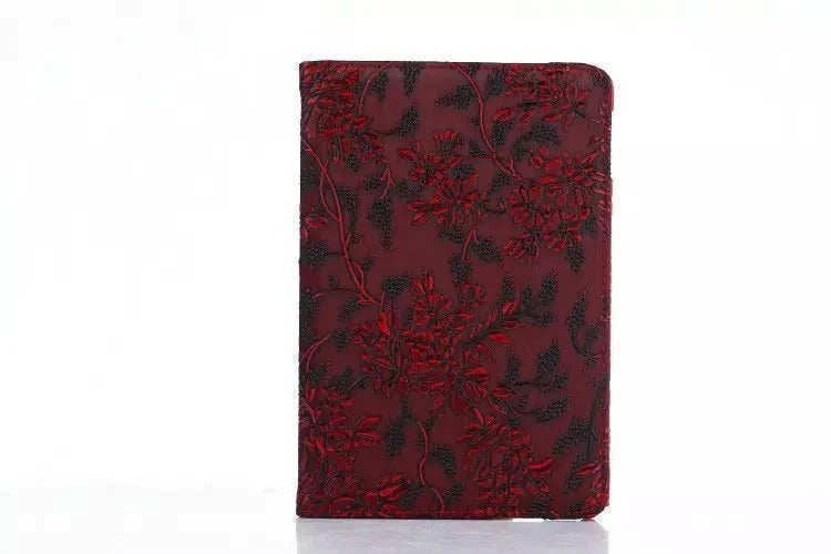 iPad Air 2 9.7 Book Case Rotating Embossed Flower