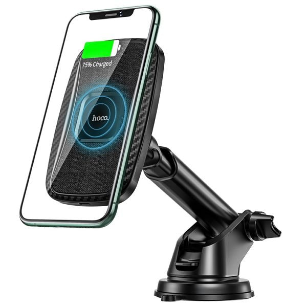 hoco. CA75 15W 2in1 Magnetic Car Wireless Charger - Black