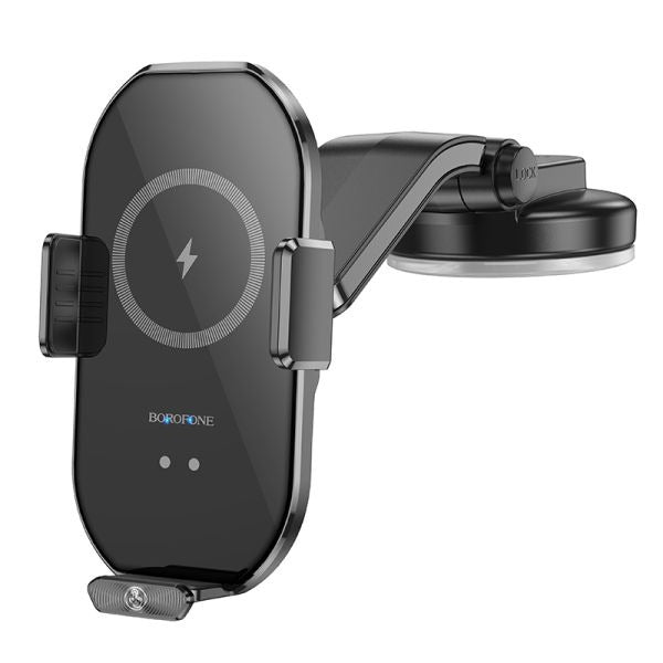 BOROFONE BH206 Rusher Infrared Wireless Fast Charging Car Holder(center console) - Black
