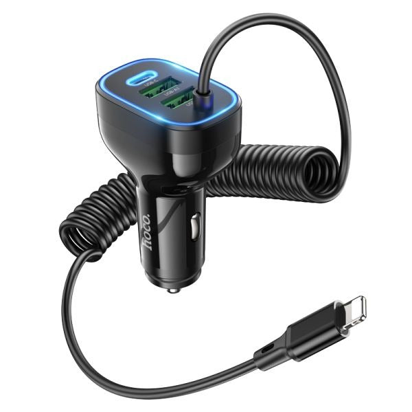 hoco. NZ11A Guide PD30W 1C2A Car Charger with Cable iP - Black