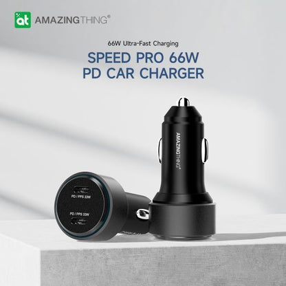 AMAZING THING Speed Pro PD66W / PPS33W 2 Port Car Charger - Black