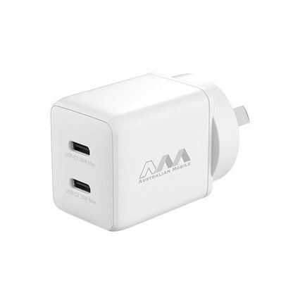 Australian Mobile AMC05 35W 2C Power Adapter - White (SAA APPROVED Australia Safety Product)