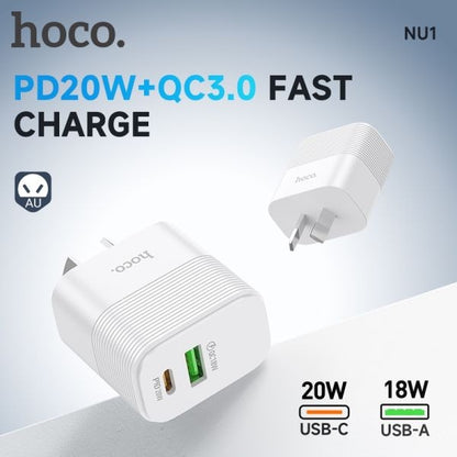 hoco. NU1 1C1A PD20W QC3.0 Power Adapter - White