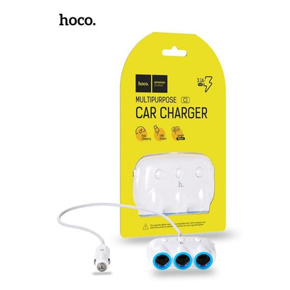 hoco. C1 Car Charger Splitter - White
