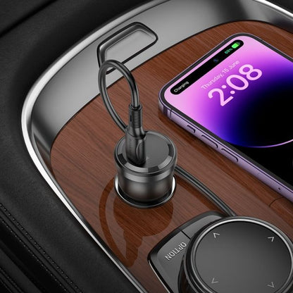 BOROFONE BZ24 Clever Single Port PD20W Car Charger Set(C to iP) - Transparent Black