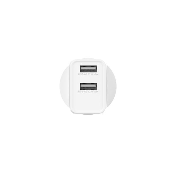 Australian Mobile AMC03 USB-A 12W Power Adapter - White (SAA APPROVED Australia Safety Product)